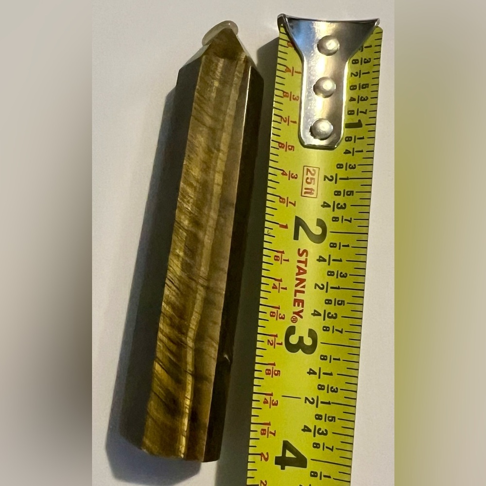 4” Tiger’s Eye and Black Onyx Crystal Tower - Gorgeous!